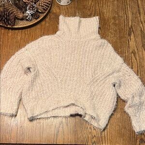 Chunky Knit Cozy Cream Turtleneck Sweater